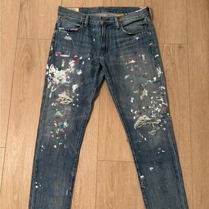POLO RALPH LAUREN Dungarees Painted Dark Wash Jeans ~ Astor Slim Boyfriend